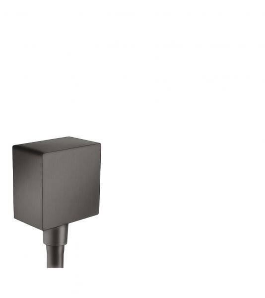 Hansgrohe FixFit Wandanschluss Square, Rückflussverhinderer, DN 15, Brushed Black Chrome-3