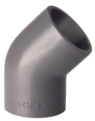 INDUSTRIE HI-Winkel 21.15.01 45 Grad 721150106 d=20mm, mit 2 Muffen, PVC-hart