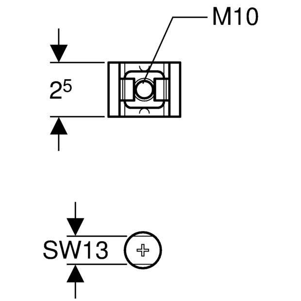 Geberit GIS Befestigungsclip M10, 3,3cm, galvanisch verzinkt, 461004001-1