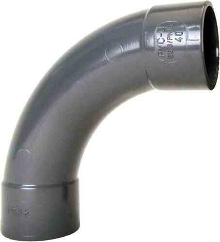 INDUSTRIE HI-Bogen 21.00.01 90 Grad 721000111 d=63mm, mit 2 Muffen, PVC-hart