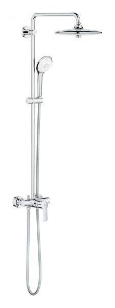 Grohe Euphoria 260 Duschsystem mit Aufputz-Einhand-Brausebatterie, Wandmontage, Brausearm 450mm, Chrom, 27473002-4