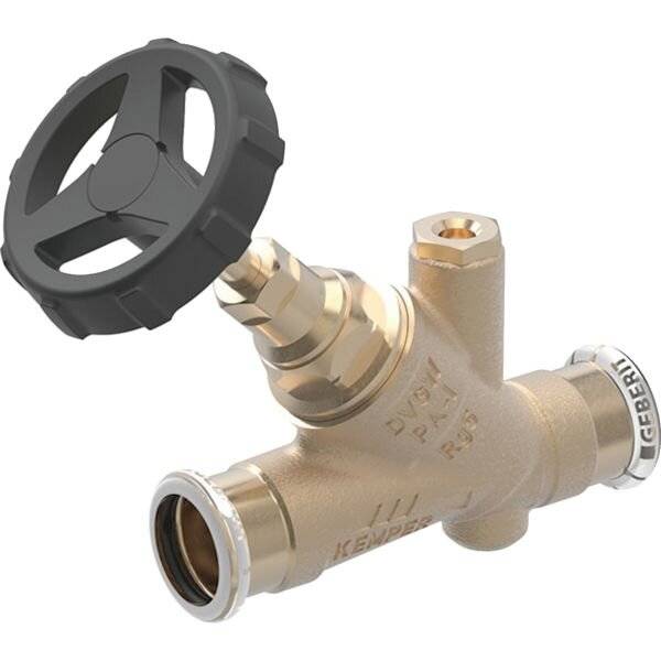 Geberit Schrägsitz-Absperrventil, Mapress Rotguss, Ø35mm, Pressanschlüsse, PN16, 1 Stk.-0