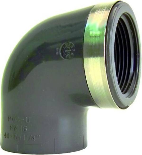 INDUSTRIE HI-Winkel 21.10.02 90 Grad 721100210 d=50mm x 11/2"IG verstaerkt, PVC-hart