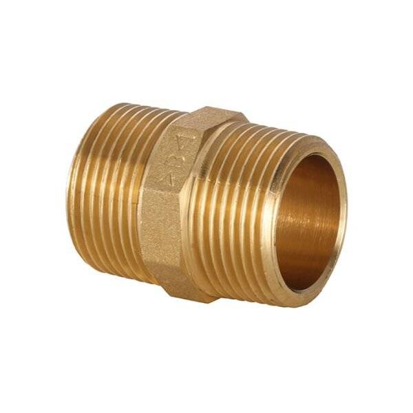 IBP Doppelnippel S.3000 3280 1 1/2" AG Rotguss-0