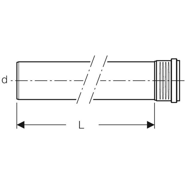 GEBERIT Geberit Rohr mit Muffe DN 70 Silent-PP d75x1000mm-2
