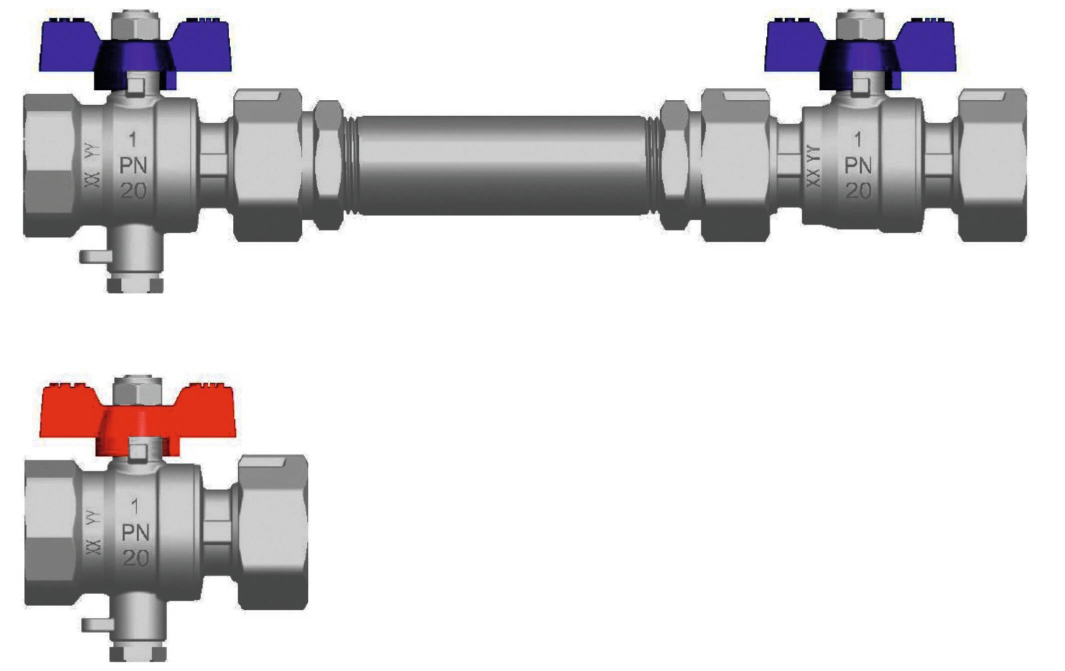 ZEWOTHERM Wärmemengenzähler-Einbauset 1" horizontal VPE 1 Stück
