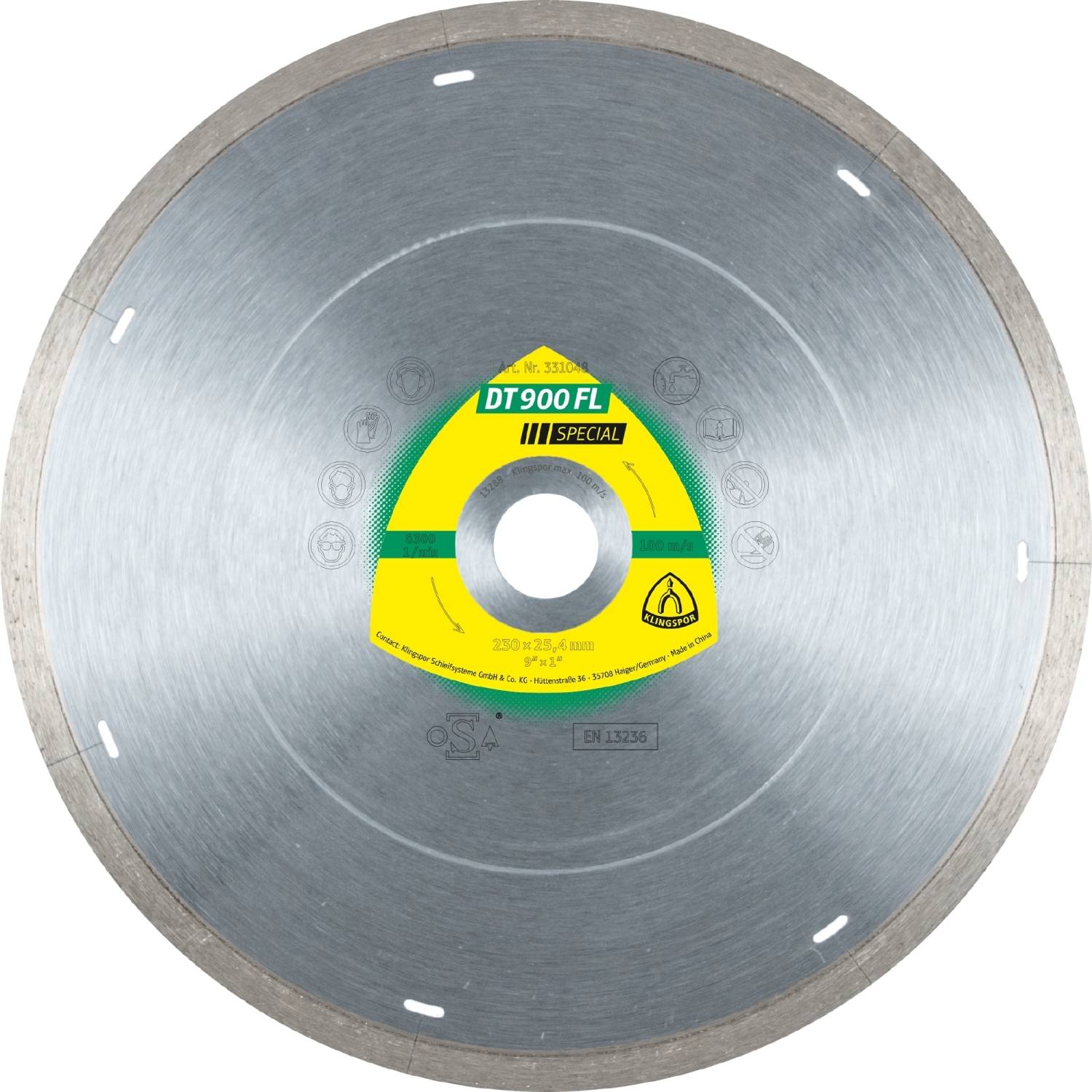 Diamantgroßtrennscheibe DT 900 FL Special für Fliesen Porzellan Keramik Marmor geschlossen 200 x 1,6 x 30(25,4) mm-0