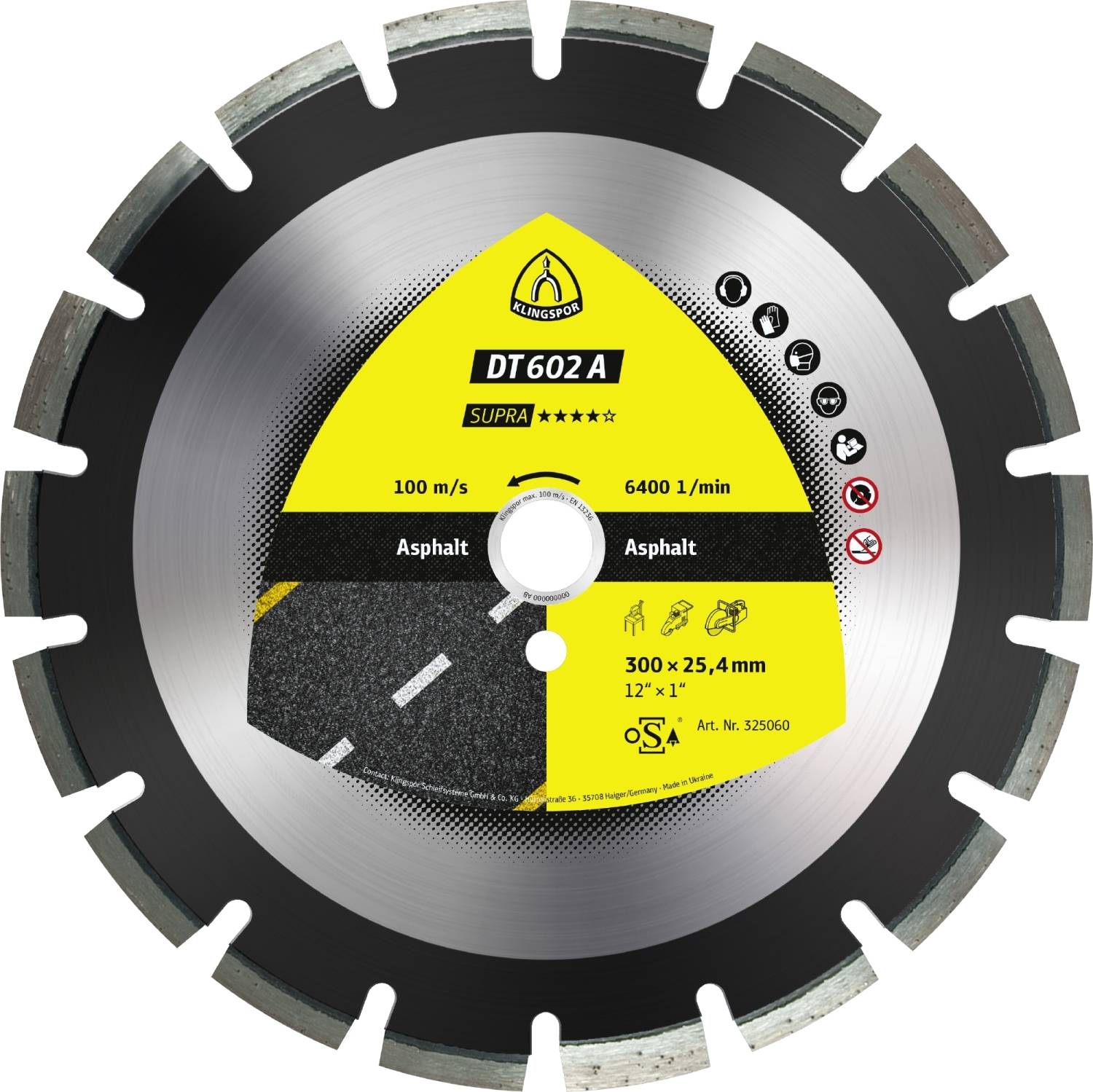 Diamantgroßtrennscheibe DT 602 A Supra für Asphalt Sandstein Weitverzahnung 400 x 3,6 x 20 mm-0