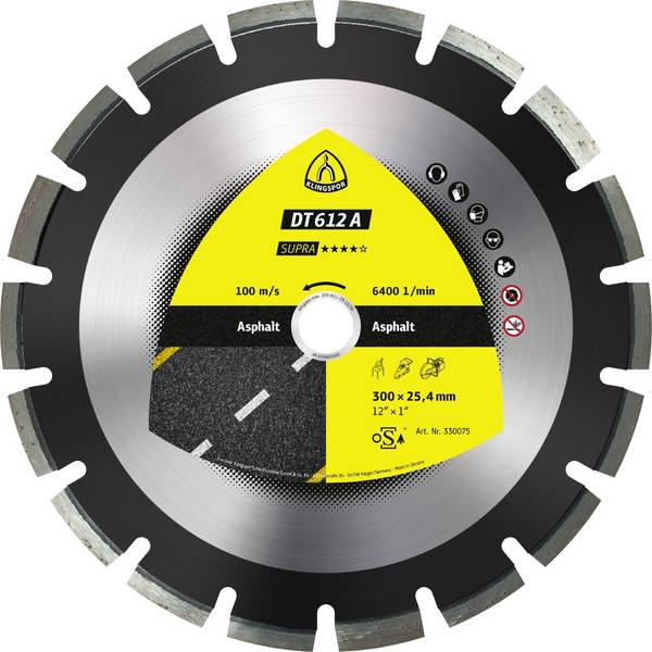 Diamantgroßtrennscheibe DT 612 A Supra für Asphalt Sandstein Weitverzahnung 400 x 3,6 x 25,4 mm