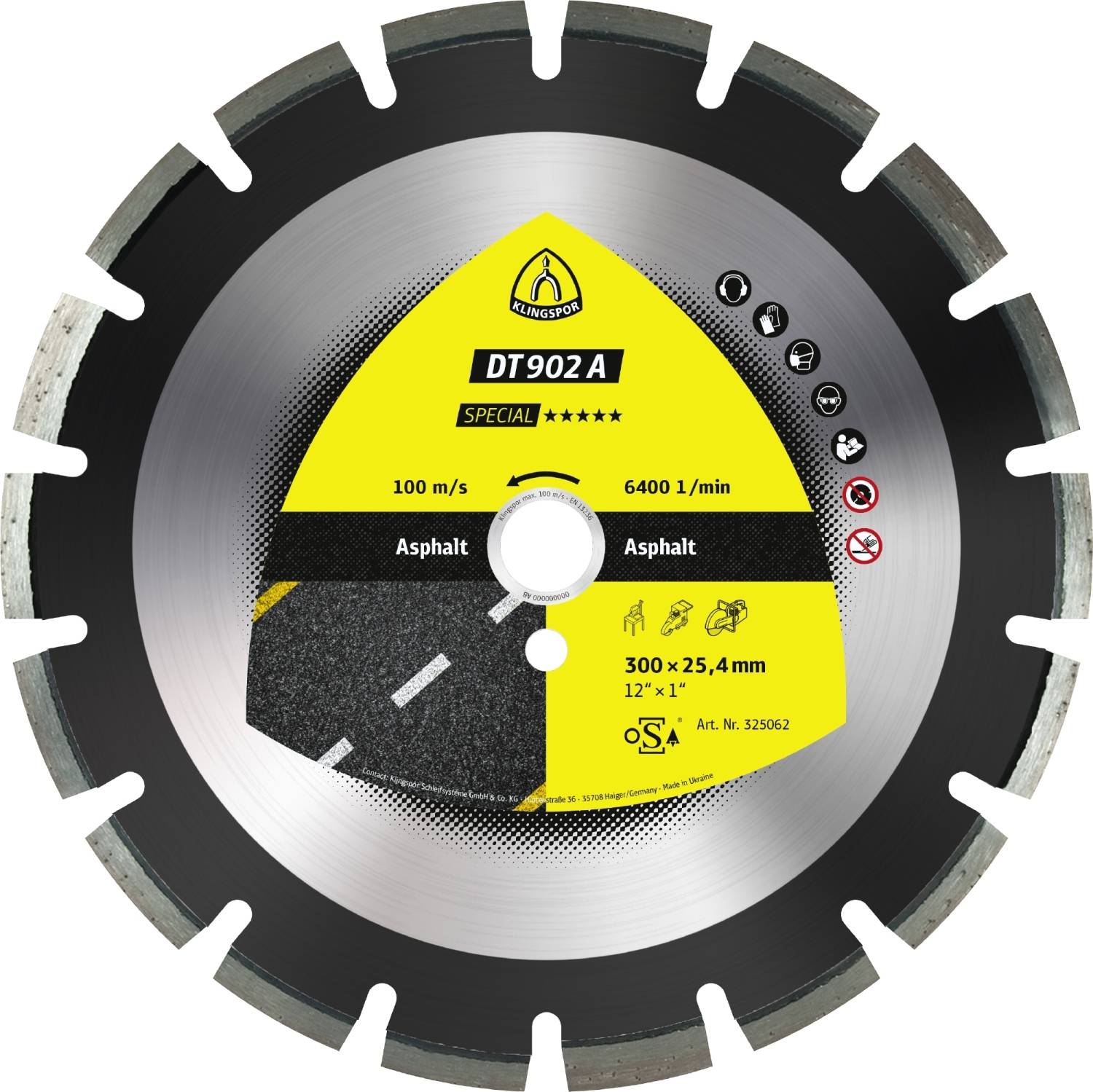 Diamantgroßtrennscheibe DT 902 A Special für Asphalt Sandstein Estrich Weitverzahnung 400 x 3,6 x 25,4 mm-0