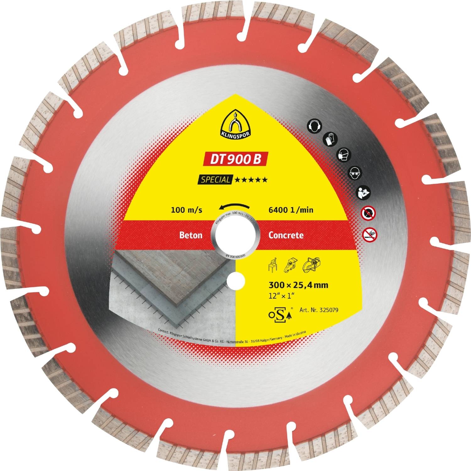 Diamantgroßtrennscheibe DT 900 B Special für Beton Altbeton armiert Turboverzahnung 400 x 3,6 x 25,4 mm-0