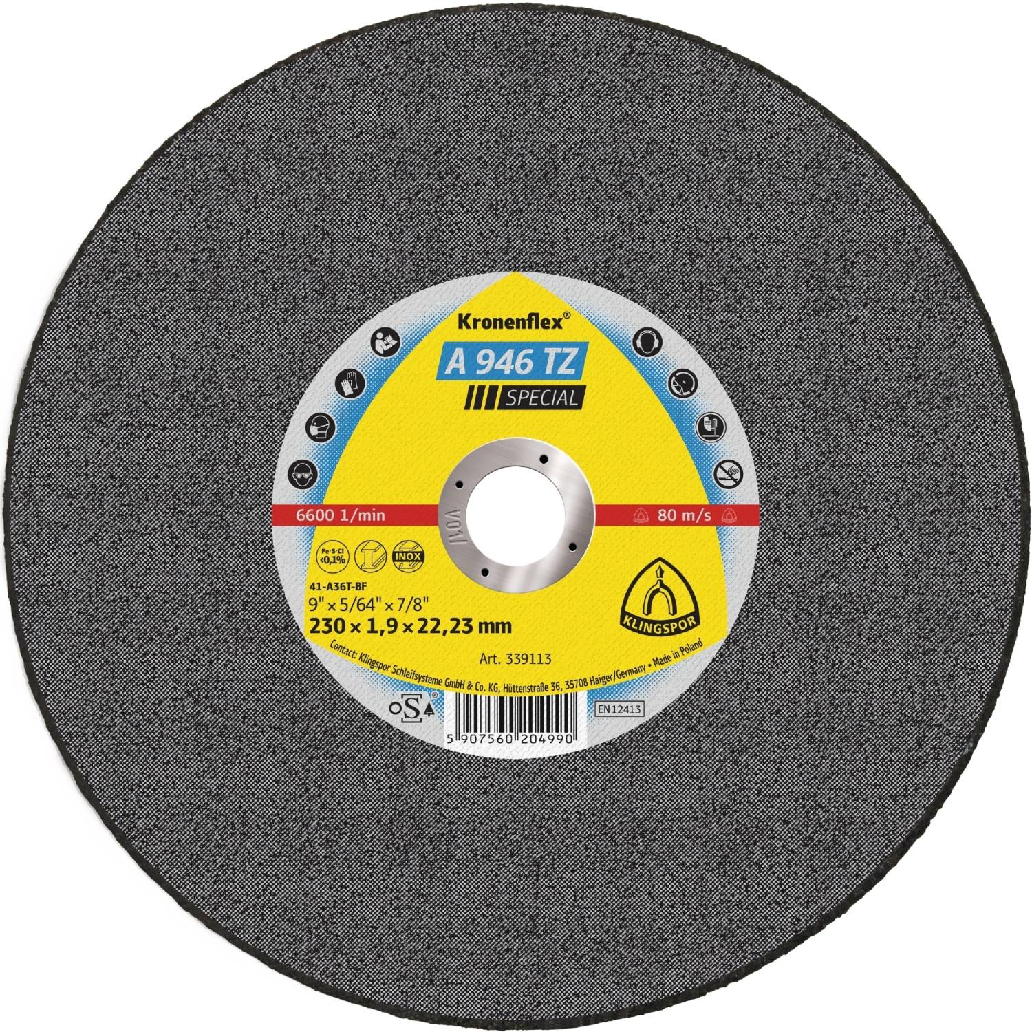25 Stück Kronenflex Trennscheiben A 946 TZ gerade für Stahl Edelstahl 230 x 1,9 x 22,23 mm-0