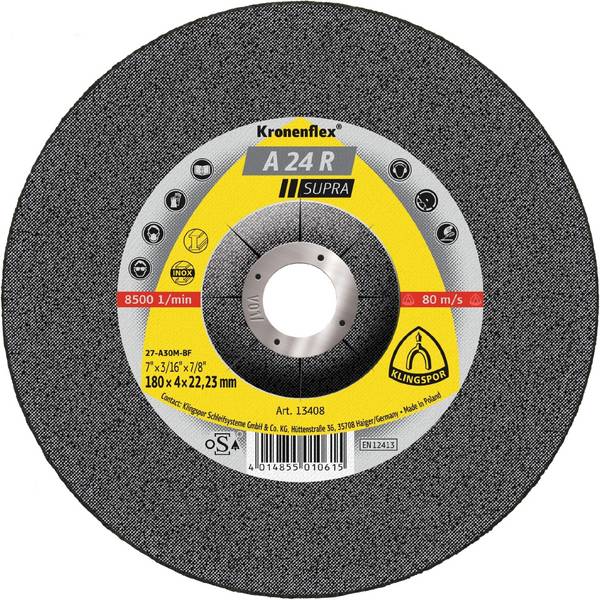10 Stück Kronenflex® Schruppscheiben A 24 R gekröpft für Stahl 115 x 4 x 22,23 mm
