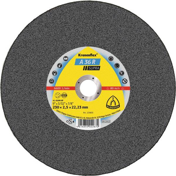 25 Stück Kronenflex® Trennscheiben A 36 R gerade für Edelstahl 230 x 2,5 x 22,23 mm