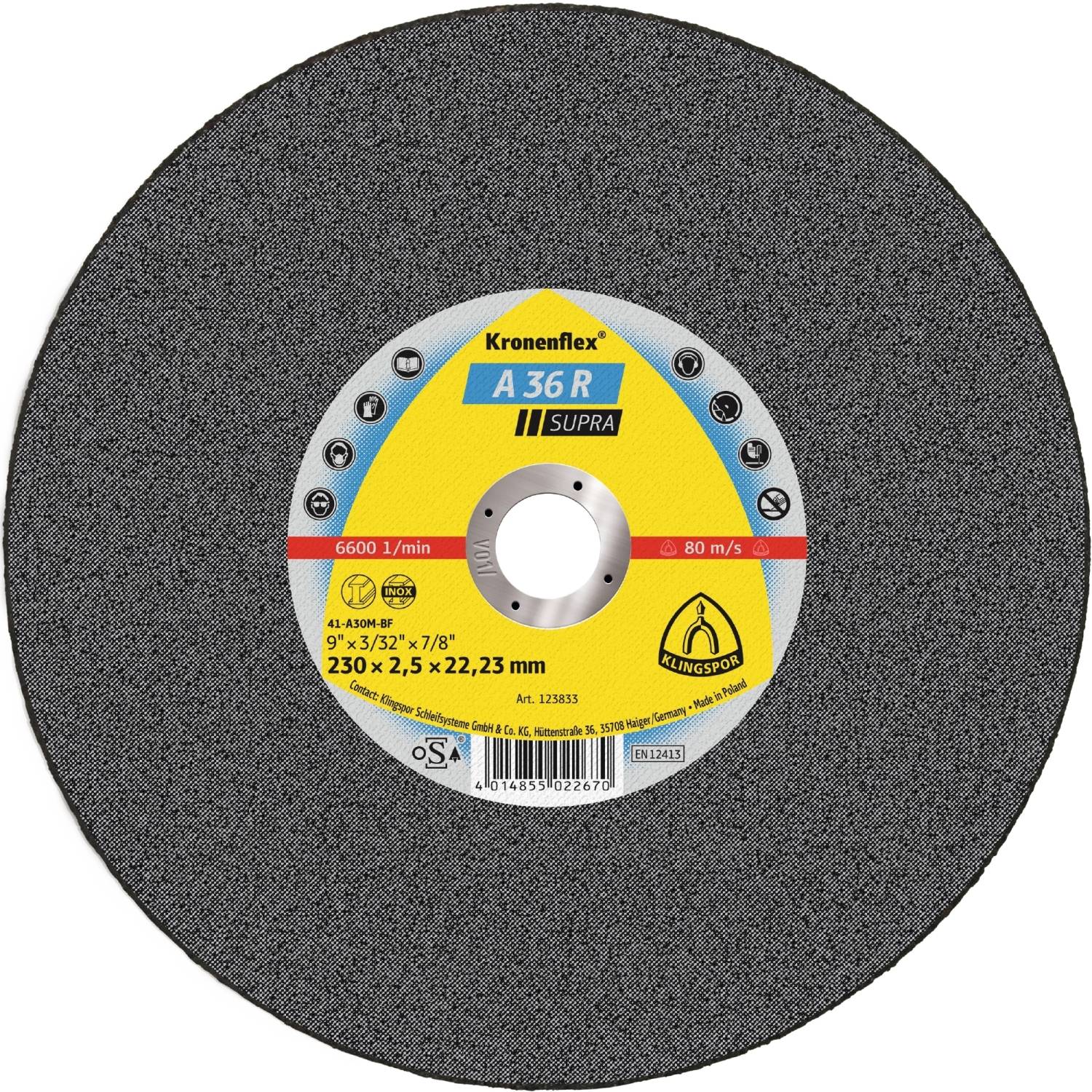 25 Stück Kronenflex® Trennscheiben A 36 R gerade für Edelstahl 230 x 2,5 x 22,23 mm-0