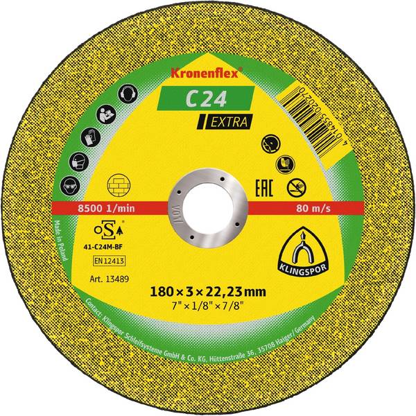 25 Stück Kronenflex® Trennscheiben C 24 EX gekröpft für Stein Beton 230 x 3 x 22,23 mm