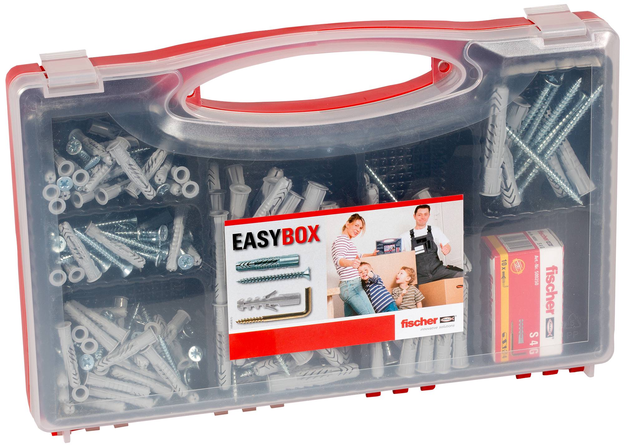 fischer EASY Box Dübelsortiment Universaldübel mit Schrauben und Haken 252-teilig-2