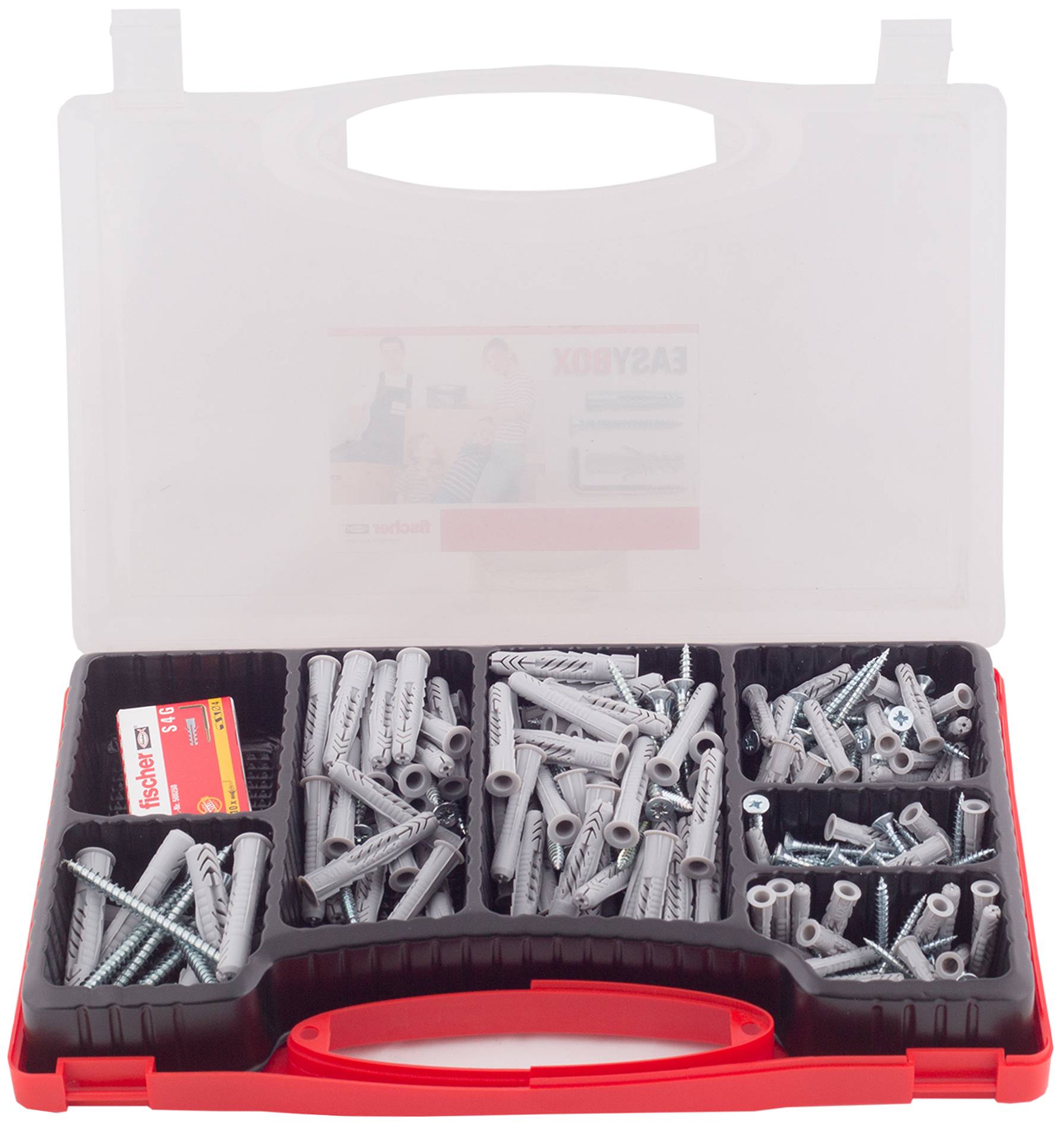 fischer EASY Box Dübelsortiment Universaldübel mit Schrauben und Haken 252-teilig-3