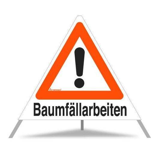 Triopan Faltsignal, Baumfällarbeiten, weiß tagesleuchtend, SL 90 cm-0