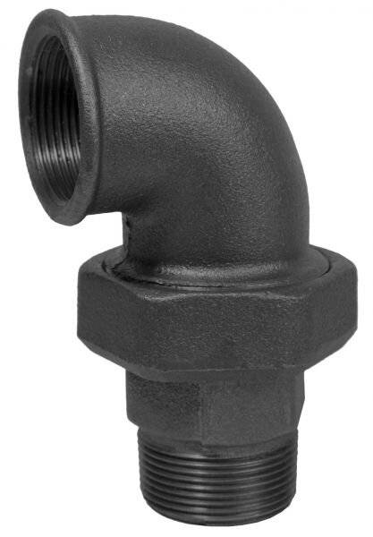 SCHMIDT HERMANN Temperguss-Winkelverschraubung Nr.97 2", flachdichtend, mit 1 AG, schwarz-0
