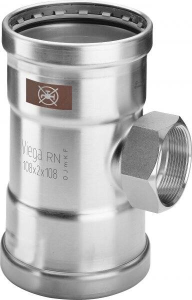 Viega Temponox XL T-Stück mit SC-Contur 1717.2XL, d. 76,1mm x Rp 3/4" 76,1mm, Stahl nichtrostend-0