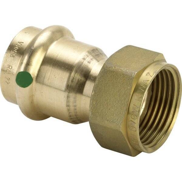 Sanpress-Anschlussverschraubung mit SC-Contur Rotguss oder Siliziumbronze, Modell 2263 VdS-Zulassung d: 22 G: 1¼-1