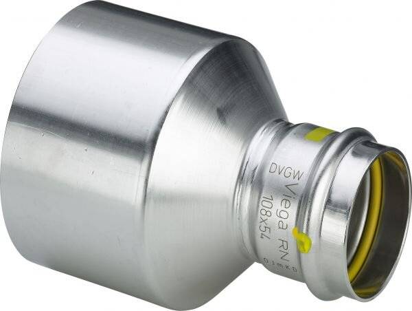 Viega Sanpress Inox G XL Reduzierstück I/A mit SC-Contur 0215.1XL, d. 76,1x54mm, Stahl nichtrostend