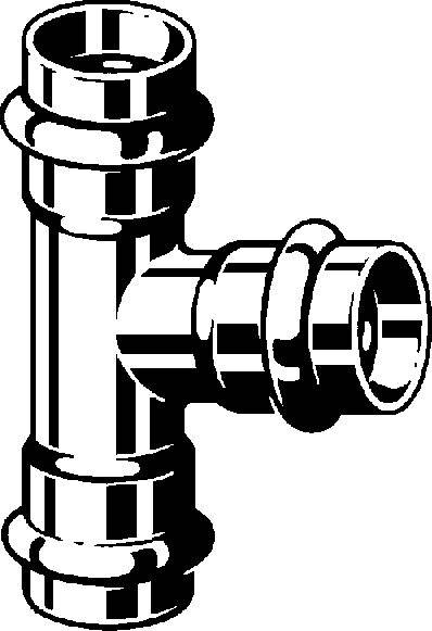 Viega T-Stück Prestabo 1118 35x22x35mm, Stahl verzinkt, SC-Contur-1