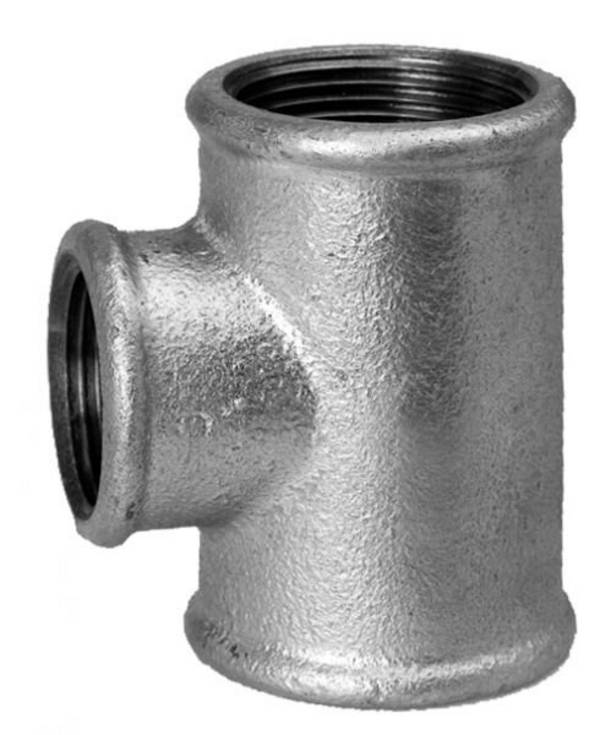 SCHMIDT HERMANN Temperguss-T-Stueck Nr.130 11/4 x 1/2 x 11/4", verzinkt
