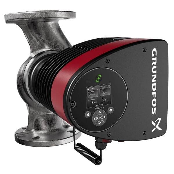 Grundfos Umwälzpumpe elektronisch geregelt MAGNA3 65-120FN, PN 6/10 230V, 340mm max. Förderh. 12m Volumenst. 42,5m3/h-3