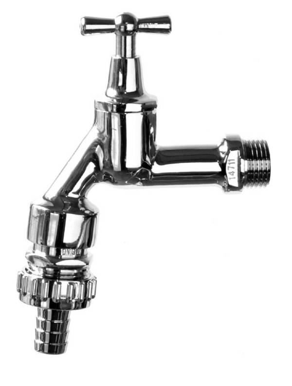 SCHMIDT HERMANN HS Auslaufventil 1/2" m. Knebelgriff RV,Beluefter u.Schl.Verschr., verchromt