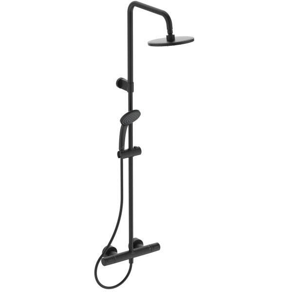Ideal Standard Duschsystem Ceratherm T25 KB d:200mm mit Teleskopfunktion 1F-HB100mm Silk Black-2