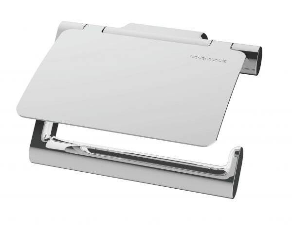 BODENSCHAT WC-Papierhalter mit Deckel NIA, links/rechts montierbar, verchromt