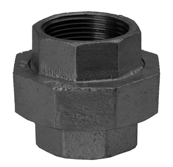 SCHMIDT HERMANN Temperguss-Verschraubung Nr.340I/I 14340015, 1/2" konisch dichtend schwarz