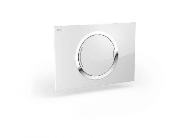 Mepa Zero WC-Betätigungsplatte 2-Mengen-Technik, für Sanicontrol UP-Spülkasten, fliesenbündig, Glas/Kunststoff, Weiß