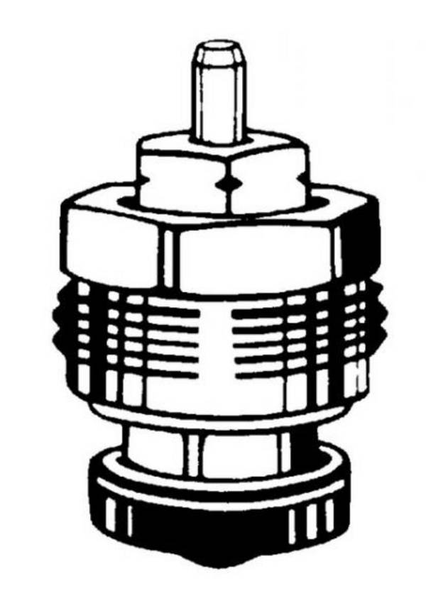 IMI Heimeier Thermostat-Oberteil, DN 10/15, G 3/8" und 1/2", blaue Stopfbuchse