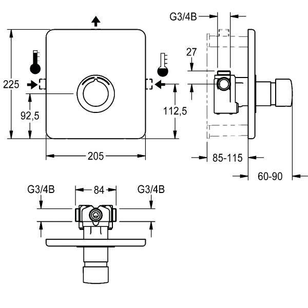 KWC AQUAROTTER Duscharmatur, F5, hydr., Unterputz, Umrüstung AQRM657/675-0