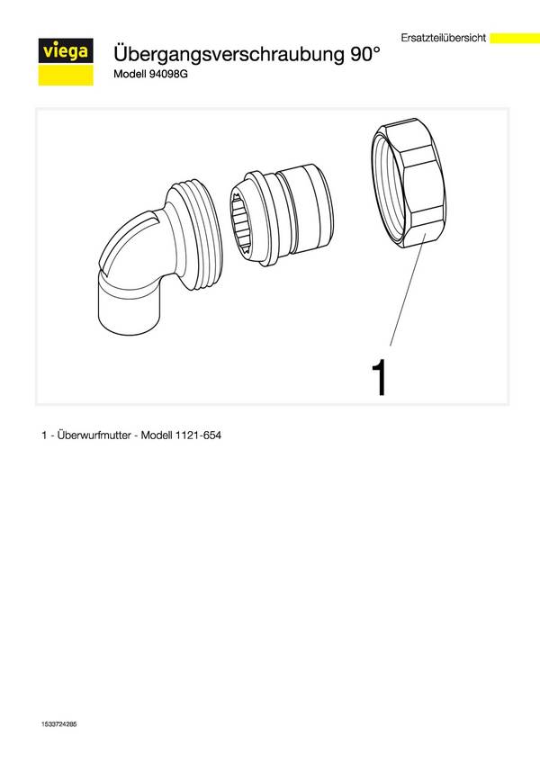VIEGA Rotguss-Winkelverschraubung 94098 G 35x11/4", AG, p.Stueck