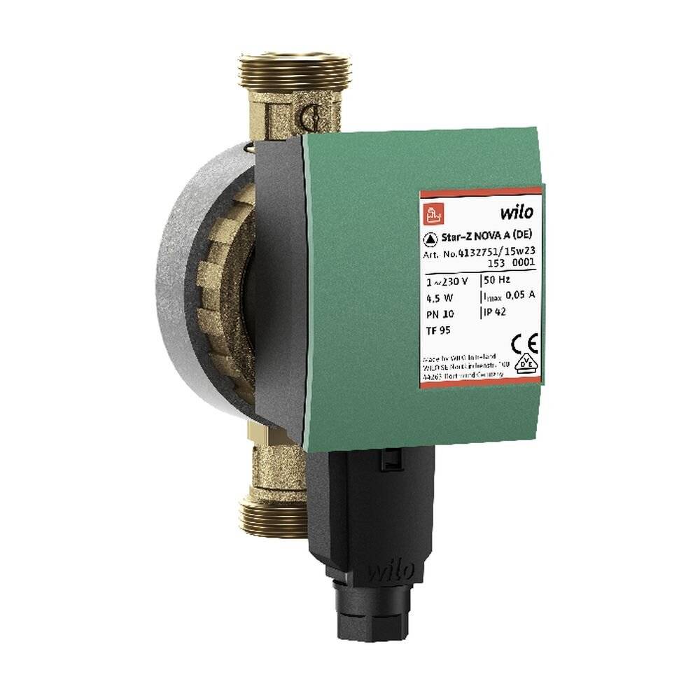 WILO Nassläufer-Hocheffizienzpumpe Star-Z NOVA C,G1-PN10,1x230V,5W-2