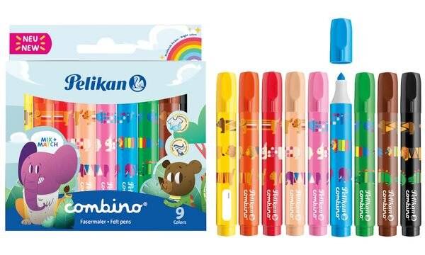Pelikan Combino Super 411 - 9 Farben - Mehrfarben - Rund - Junge/Mädchen - 9 Stück(e) - Karton mit Aufhäng-2