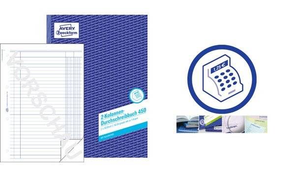 AVERY Zweckform Formularbuch "2-Kolonnen-Durchschreibbuch" (72017990)
