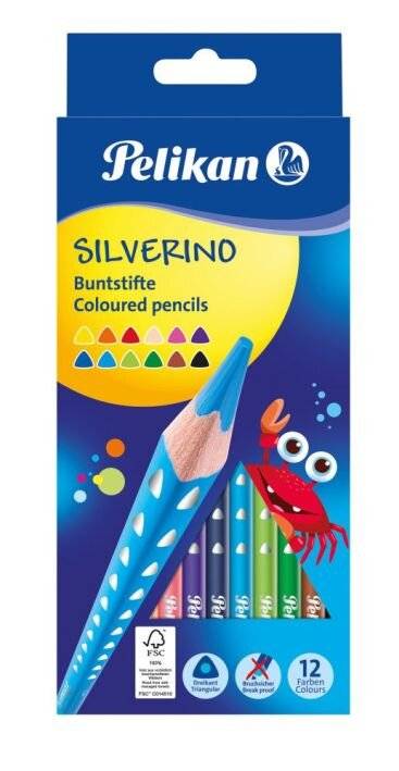 Pelikan Dreikant-Buntstifte SILVERINO dünn, 12er Kartonetui (56700634)-1