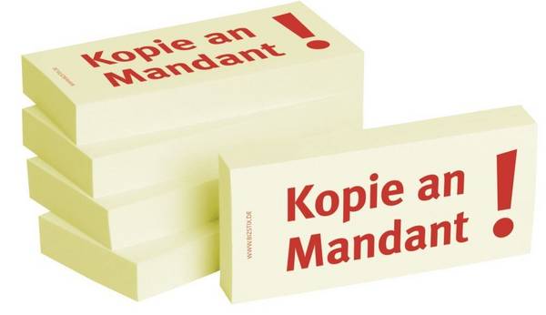 Bedruckte Haftnotizen - Text: Kopie an
