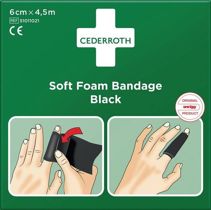 Soft Foam Bandage selbsthaftend elastisch,schwarz Rl.6cmx4,5m CEDERROTH-3