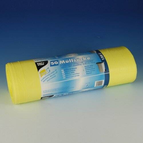 50 Müllsäcke, LDPE 120 l 110 cm x 70 cm gelb 40 my-1