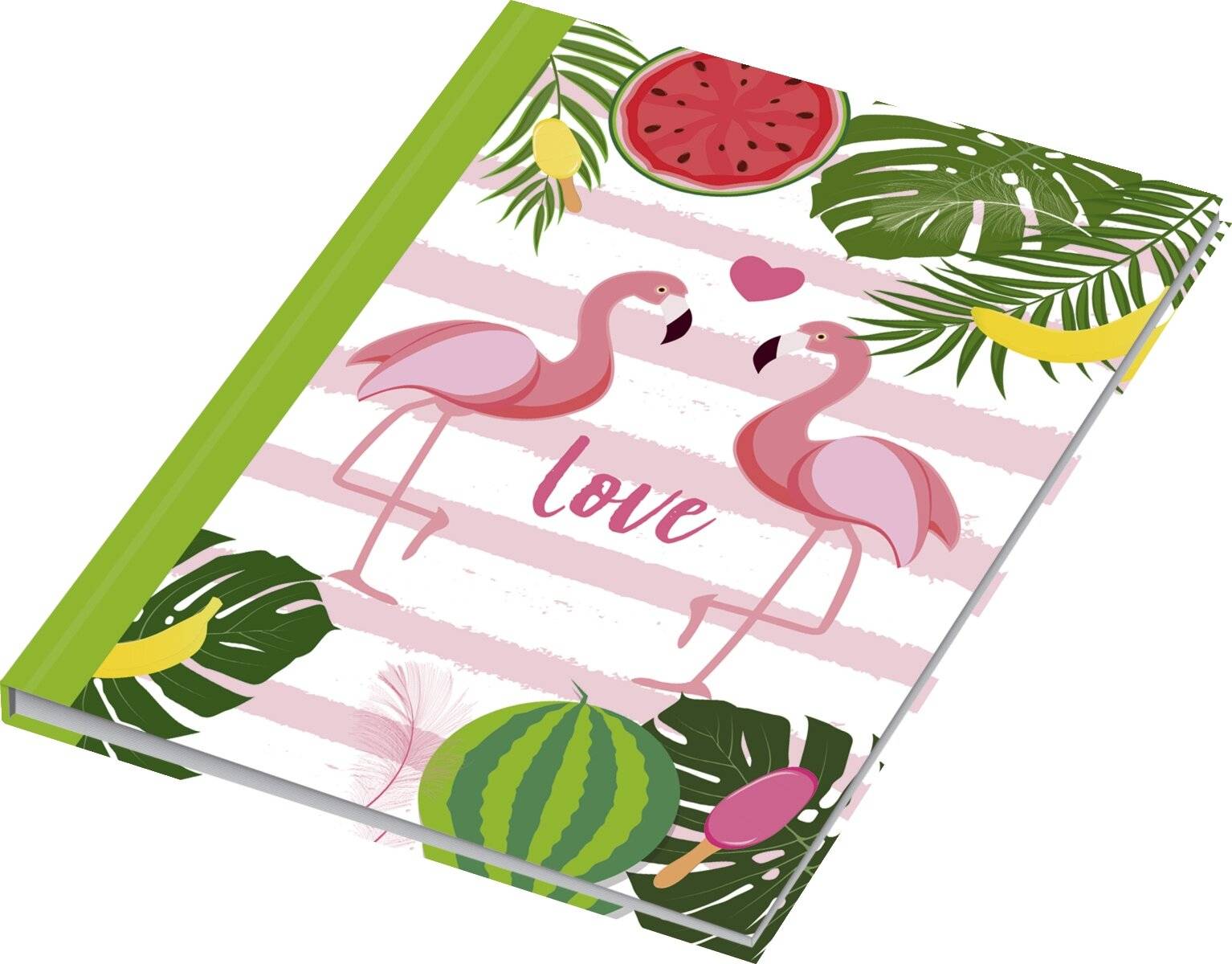 Notizbuch A5 Flamingo grün dotted 96 Blatt-5