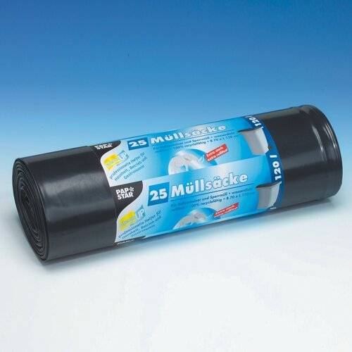 25 Müllsäcke, LDPE 120 l 110 cm x 70 cm schwarz extra stark und extra reißfest, 60 my-1