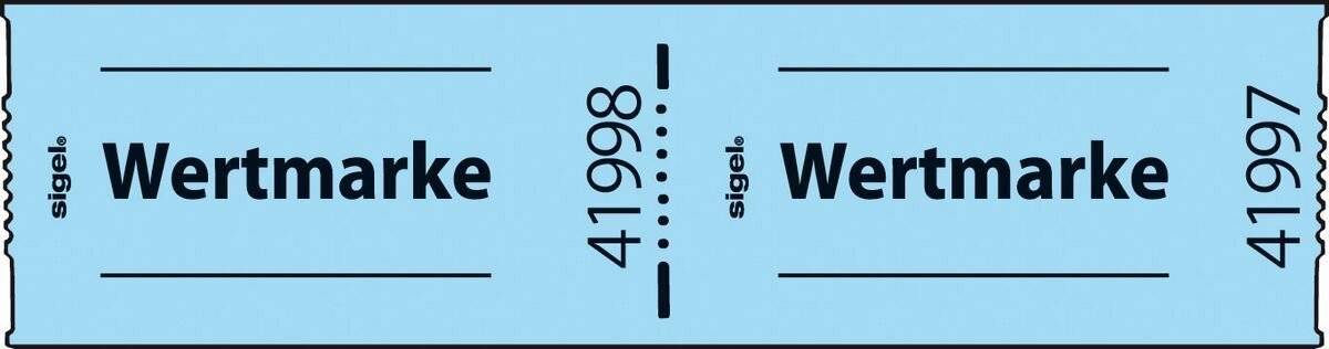 SIGEL Gutscheinmarken-Rollen, »Wertmarke«, blau, fortlaufend nummeriert, 60x30 mm, 500 Stück-3