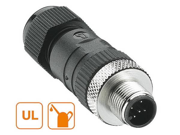 Lumberg RSC 4/9 M12 Stecker 4 polig Schraubklemmen SW 19