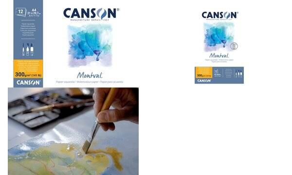 CANSON Aquarellblock "Montval", 420 x 594 mm, 300 g/qm